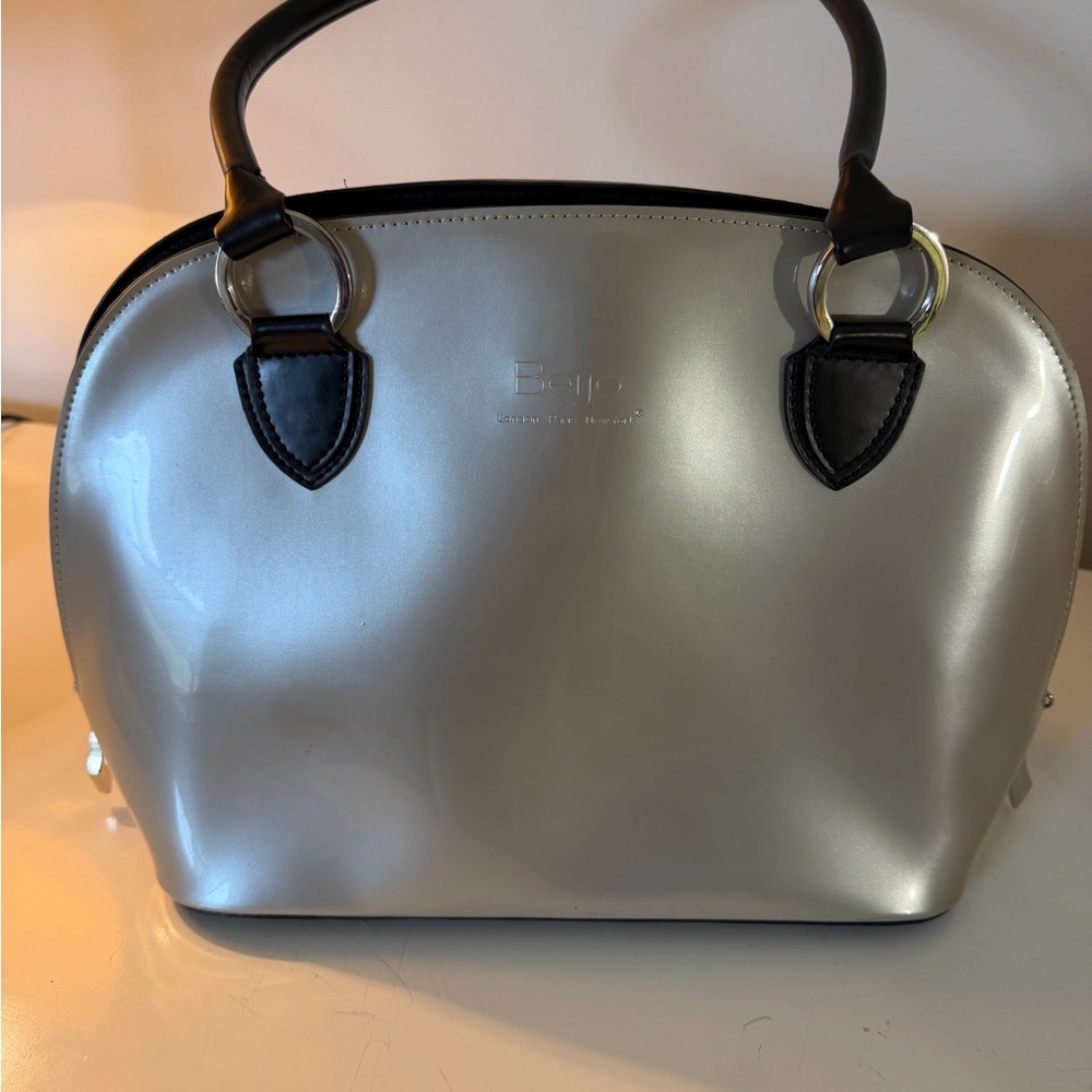 Beijo Champagne Satchel with Black Accents